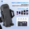 Car Mobile Phone Holder Stand for Dashboard & Windshield with Adjustable Angles | Powerful Suction Cup | 360° Rotational | Compatible with 4 to 6 inch Devices(Black) - Image 6