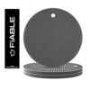 Premium Grade Silicone Trivet Mats - Non Stick, Non Slip, Scratch Proof, High Heat Resistant mats for Hot Pans | Pot Holder mats | 8mm Extra Thick for Dining and Kitchen - Set of 3 Grey
