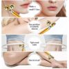 Dealsure 2 in 1 Energy Beauty Bar Electric Vibration Facial Massage V shape Roller Waterproof Face Skin Care T-Shaped Anti Wrinkle Massager for Forehead Cheek Neck Clavicle Arm (Gold Colour) - Image 4