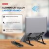 Laptop Stand Foldable Height Adjustable Laptop Stand,Aluminum Cooling Portable Laptop Tables and Suitable for All Laptops & MacBooks (Black -1) - Image 5