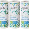 Amazon Brand - Presto! Non-Woven Reusable Kitchen Towel Roll | 50 Pulls | 150 Sheets (Pack of 3) | Size: 20 x 22 cm | White | Washable | Highly Absorbent | For Daily Use