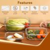 AGARO Borosilicate Glass Containers with Lids, 3 pcs Set, 370ml, 640ml &1040ml, Kitchen, Microwave, Oven & Freezer Safe, Baking Dish, Rectangle, Baking Tray, Scratch Resistant, Transparent - Image 5
