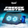 Dyazo Laptop Cooling Pad |Laptop Stand with Cooling Fan | Adjustable Height 5 Step with Mobile Holder Compatible for All laptops & Notebook 11.6/13.3/14 / 15.6 inch - (Black) - Image 2