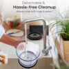 INALSA Electric Chopper for Kitchen With 450 Watts Pure Copper Motor 2 Speed Option|Chop, Mince, Puree, Dice|Twin Blade Technology|One Touch Operation,Long Power Cord-Bullet Inox - Image 3