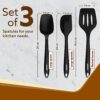 AGARO Silicone Spatula Set of 3, Large Heat Resistant Spatula for Cooking, Baking and Mixing, Non-Stick Cookware for Kitchen, BPA Free, Flexible, Seamless Design, Deluxe, Black. - Image 2