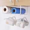 Bianco 12 Inch Multifunctional Storage Basket Kitchen Storage Rack Under Cabinet Storage Shelf Basket Wire Rack Organizer Storage White Versatile Durable Space Saving Convenient Pack of 1 - Image 2