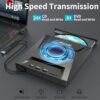 Sounce USB 3.0 & Type C External CD DVD Writer RW Optical Drive CD/DVD ROM +/-RW CD Burner Drive with SD/TF Card Reader Ports, USB 3.0 to C Hub for Laptop, PC, MacBook, Desktop, Notebook - Black - Image 3