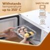 AGARO Borosilicate Glass Containers with Lids, 3 pcs Set, 370ml, 640ml &1040ml, Kitchen, Microwave, Oven & Freezer Safe, Baking Dish, Rectangle, Baking Tray, Scratch Resistant, Transparent - Image 4