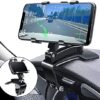 Sounce 360 Rotatable Car Mobile Holder for Dashboard Anti-Slip Multifunctional Car Rearview Mirror Phone Holder, 360° Degree Car Phone Mount, for All Mobile Phones Size Upto 6.5" Inch - Black - Image 6