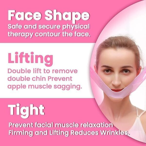 Silicone V Face Mask for Face Lift | Facial Slimming Bandage for Chin & Cheek | Double Chin Reducer for Women & Men | Skin Tightening Belt for Slim Lift, 1 count - Image 5