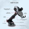 Portronics Clamp M3 Adjustable Car Mobile Phone Holder Stand for Dashboard & Windshield, 360° Rotational, Strong Suction Cup, Compatible with 4 to 6 inch Devices(Black) - Image 7
