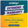 Onsitego 1 Year Extended Warranty for Small Home & Kitchen Appliances from Rs. 1-500 (Email Delivery - No Physical Kit)