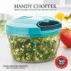 Clazkit Plastic Kitchen Dori Handy Vegetable and Fruit Manual Onion Dry Fruit Salad Maker Vegetable Quick String Chopper Machine, Cutter – 3 Stainless Steel Blades, 450ml/500ml/550ml,(Color May Vary) - Image 6