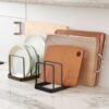 Decorlay Multipurpose Kitchen Plate Stand Dish Pan-Pot Lid Utensils Holder Space Saving Chopping Board Holder Corner Shelf Rack Cabinet Organizer (Black, Pack of 2)