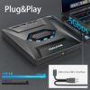 Sounce USB 3.0 & Type C External CD DVD Writer RW Optical Drive CD/DVD ROM +/-RW CD Burner Drive with SD/TF Card Reader Ports, USB 3.0 to C Hub for Laptop, PC, MacBook, Desktop, Notebook - Black - Image 4