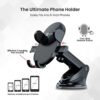 Portronics Clamp M3 Adjustable Car Mobile Phone Holder Stand for Dashboard & Windshield, 360° Rotational, Strong Suction Cup, Compatible with 4 to 6 inch Devices(Black) - Image 2