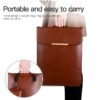 SwooK Laptop Sleeve 13 inch Case for 2020 M1 MacBook Air New, 12.9" iPad Pro, 13.5" Surface, MateBook X, PU Leather Waterproof Computer Cover Bag with Pouch, Tan - Image 3