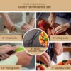AGARO Galaxy 6 Pcs Kitchen Knives Set with Wooden Case, 4 Knives, 1 Scissor, 1 Wooden Case, High Carbon Stainless Steel, Non Slip Triple Rivet Strong Handle, Cooking, Cutting, Slicing, Silver - Image 5