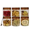 PEARLPET Tiffany Plastic Containers for Kitchen Storage | Plastic Container Set with Spoon | BPA-Free, Stackable Jars | Brown,500 ML (Set of 6)