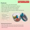 SIGNORA WARE Quick Chopper Plastic Quick Cutter Machine For Kitchen | With 3 Stainless Steel Blade | BPA Free | Multipurpose For Vegetable, Dry Fruit Etc | Handy Manual Chopper | (500 ML | Cocoagrey) - Image 6