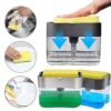 TEKCOOL 2 in 1 Soap Dispenser for Bathroom Accessories Dishwasher Liquid Holder Liquid Dispenser Pump 400 ML with Sponge Holder Kitchen Sink Accessories Items (Multi-Color) - Image 6