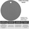 Premium Grade Silicone Trivet Mats - Non Stick, Non Slip, Scratch Proof, High Heat Resistant mats for Hot Pans | Pot Holder mats | 8mm Extra Thick for Dining and Kitchen - Set of 3 Grey - Image 3