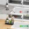 kitchen dish wash holder soap stand for kitchen sink rack organizer dish soap organiser kitchen soap stand for sink scrub holder Sink Organiser With Brush & Sponge Holder Cup with Drain Tray - Image 9