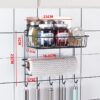 ZURATO Multipurpose Kitchen Accessories Iron Organizer Rack, Wall Hanging Bathroom Shelves With Hooks, Tissue Holder Storage Rack, Towel Hanger Spatula Ladle Hanging - Image 9