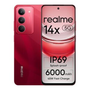 realme 14x 5G Smartphone 8+128GB, 6.67-inch Screen, 120Hz Display, 6000mAh Battery, 80MP, MediaTek Dimensity 6300, ArmorShell Protection, IP69
